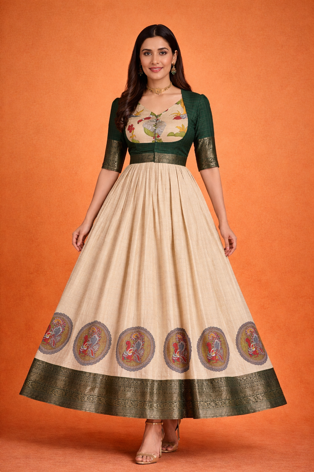 Kalamkari Print Gown